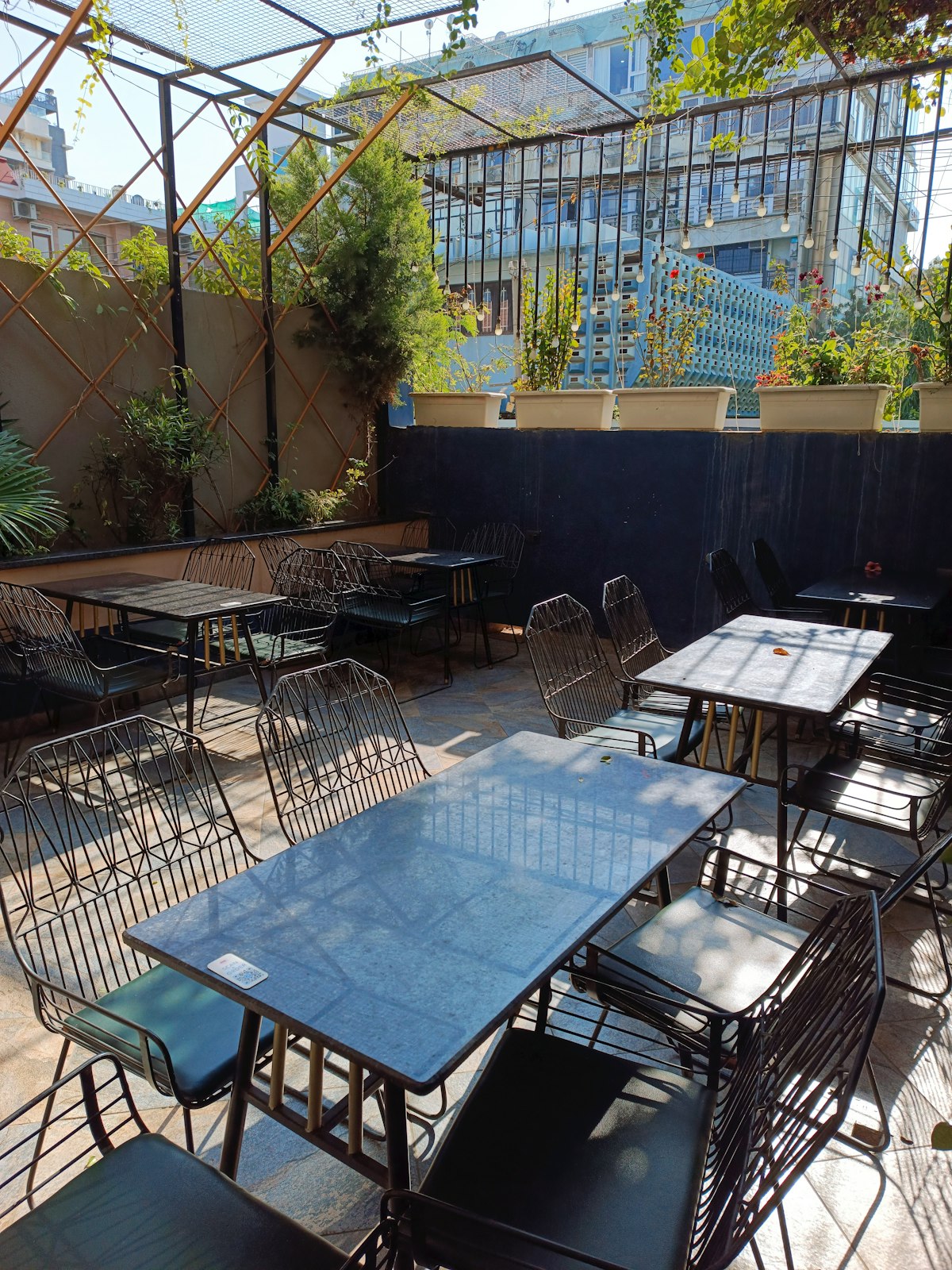 Sheltered outdoor patio seating
